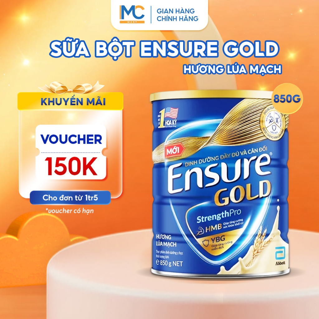 Sữa Bột Ensure Gold Hương Lúa Mạch 800g