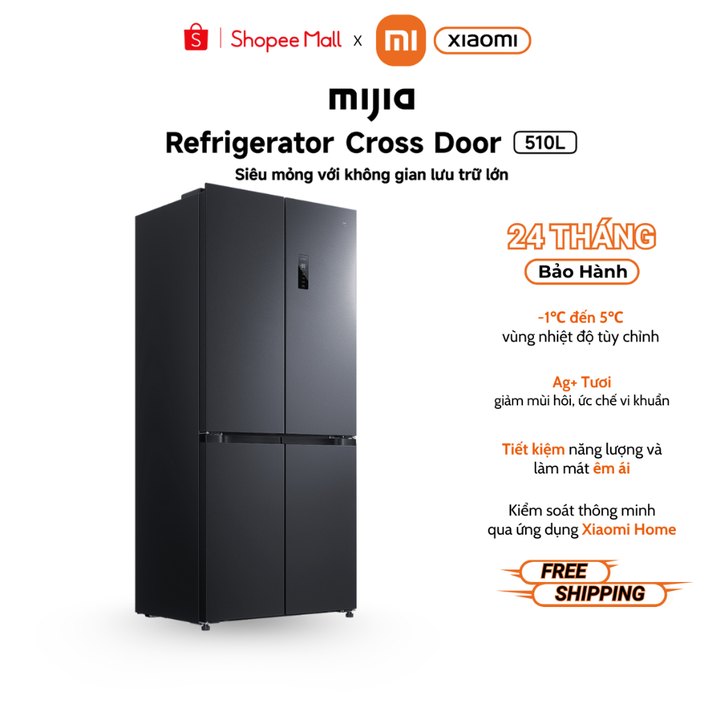Tủ Lạnh Mijia Refrigerator Cross Door 510L, Làm Lạnh Nhanh, Tiết Kiệm Năng Lượng - Bảo Hành 24 Tháng