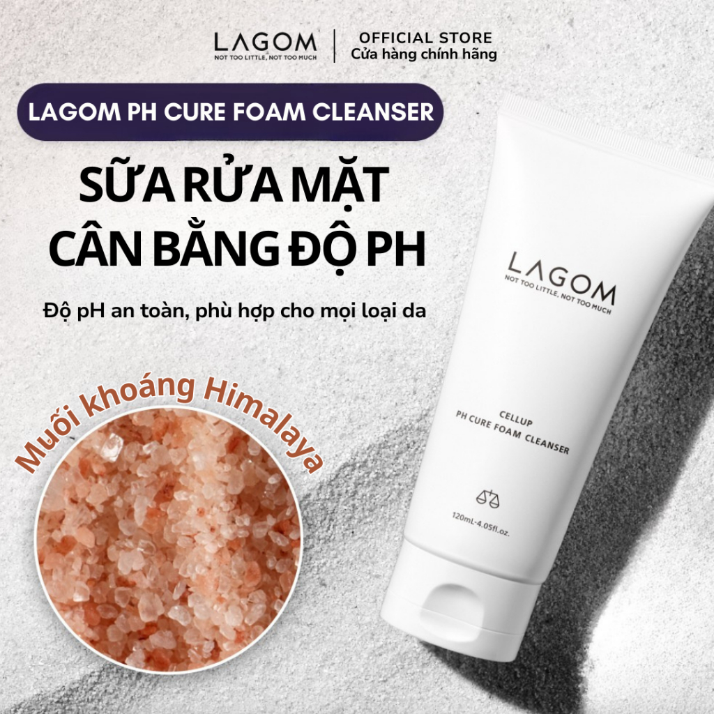 [Lagom] Sữa rửa mặt cân bằng Lagom pH Cure Foam Cleanser 120ml Làm sạch sâu dành cho mọi loại da