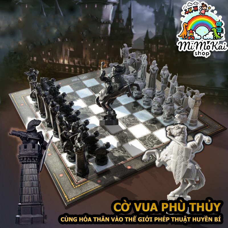 Hộp Cờ Vua Phù Thủy Harry Potter Bàn Cờ Phép Thuật Full Box