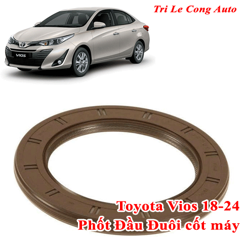 Phốt đầu + đuôi cốt máy Toyota Vios 2018–2024 | Máy 1NZ-FE & 2NR-FE | 1.3–1.5 | Số sàn & Tự động