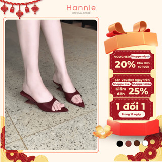 Giày đế xuồng 5cm mũi nhọn chất lụa satin cao cấp êm chân chống trơn trượt - Hannie