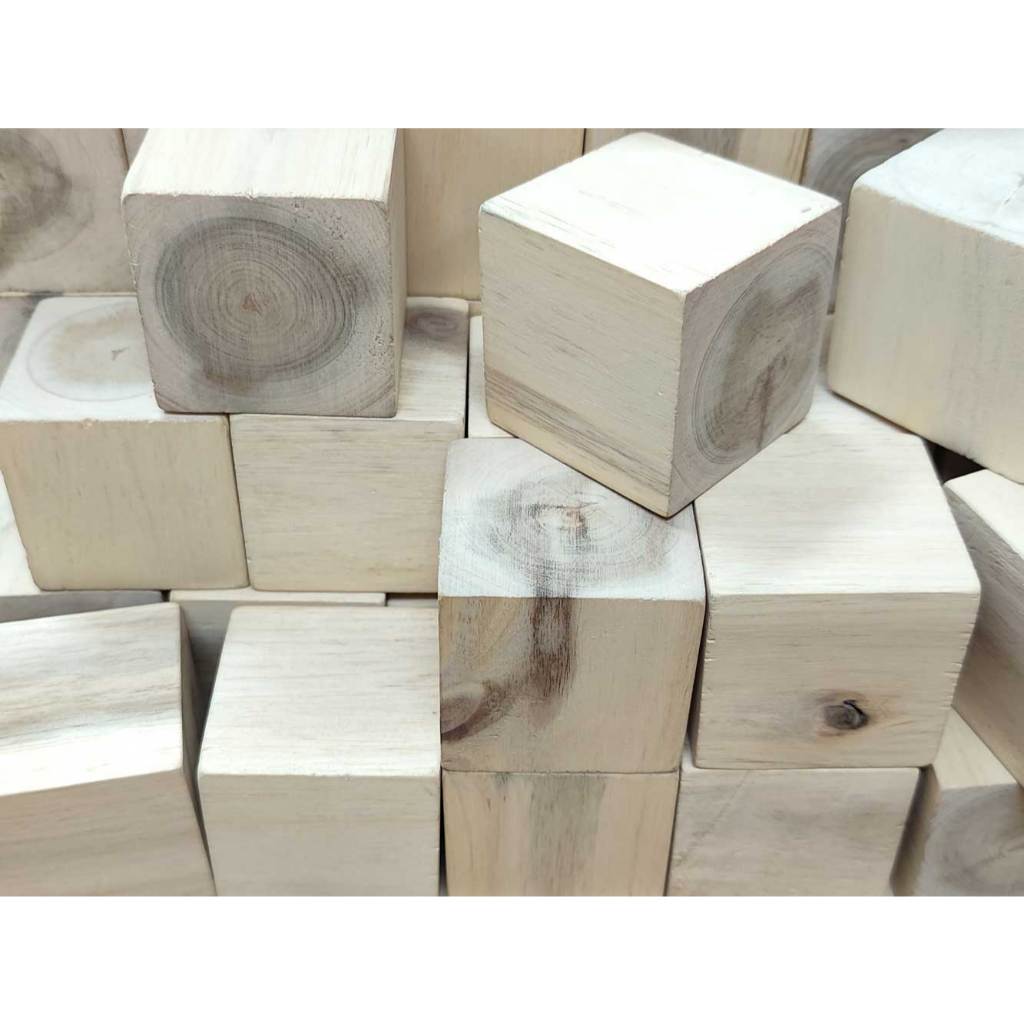Khối lập phương 5cm bằng gỗ, khối vuông xếp chồng và làm đồ thủ công DIY, đồ chơi gỗ xây dựng, khối 
