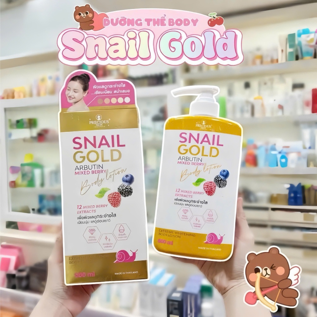 DƯỠNG THỂ SÁNG DA ARBUTIN SNAIL GOLD 500ML