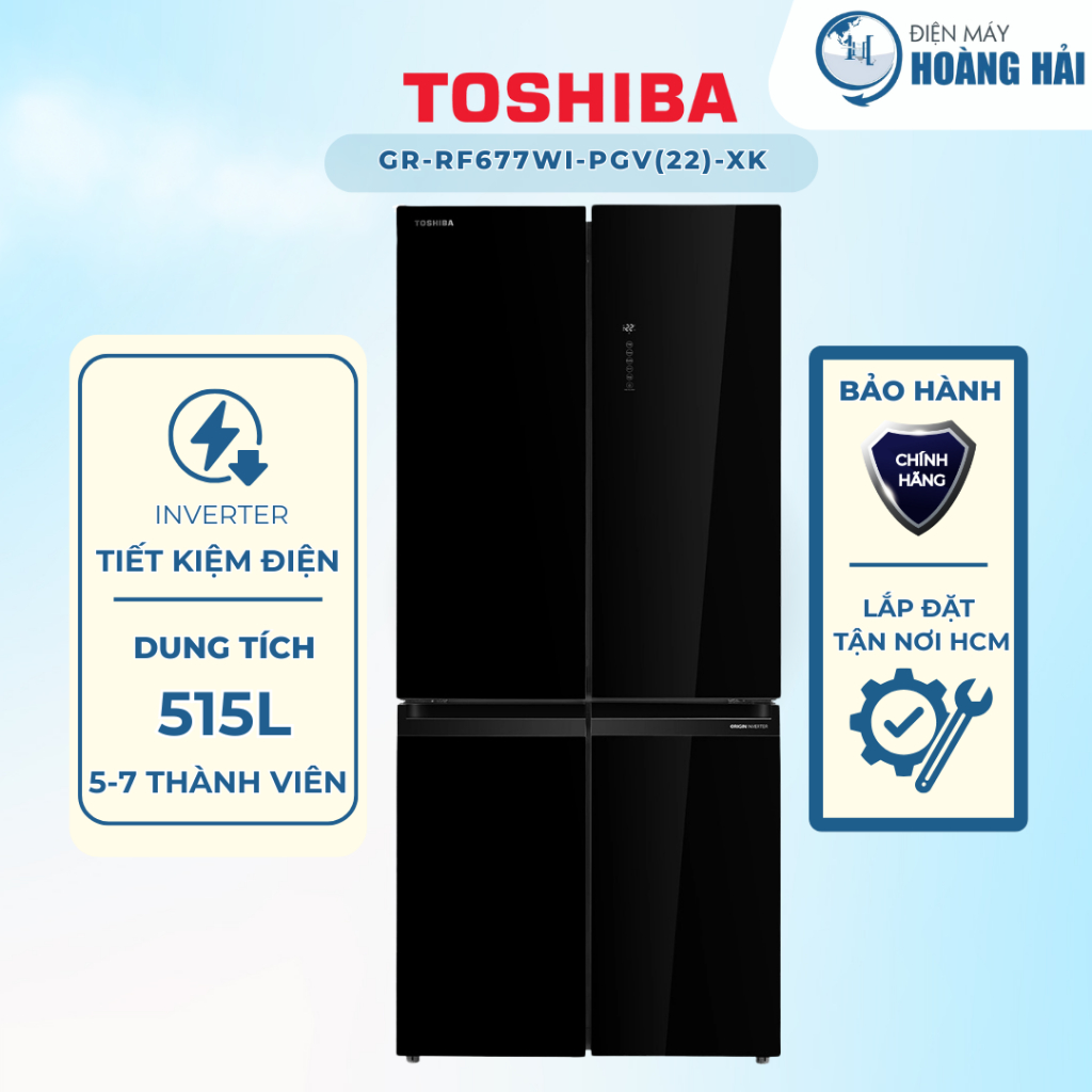 GR-RF677WI-PGV(22)-XK | Tủ lạnh Toshiba Inverter 515 lít Multi Door GR-RF677WI-PGV(22)-XK