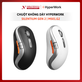 Chuột văn phòng không dây HyperWork Silentium Gen2 MS01.G2 - Thiết Kế Công Thái Học, Con Lăn Ngang, Pin 70 Ngày