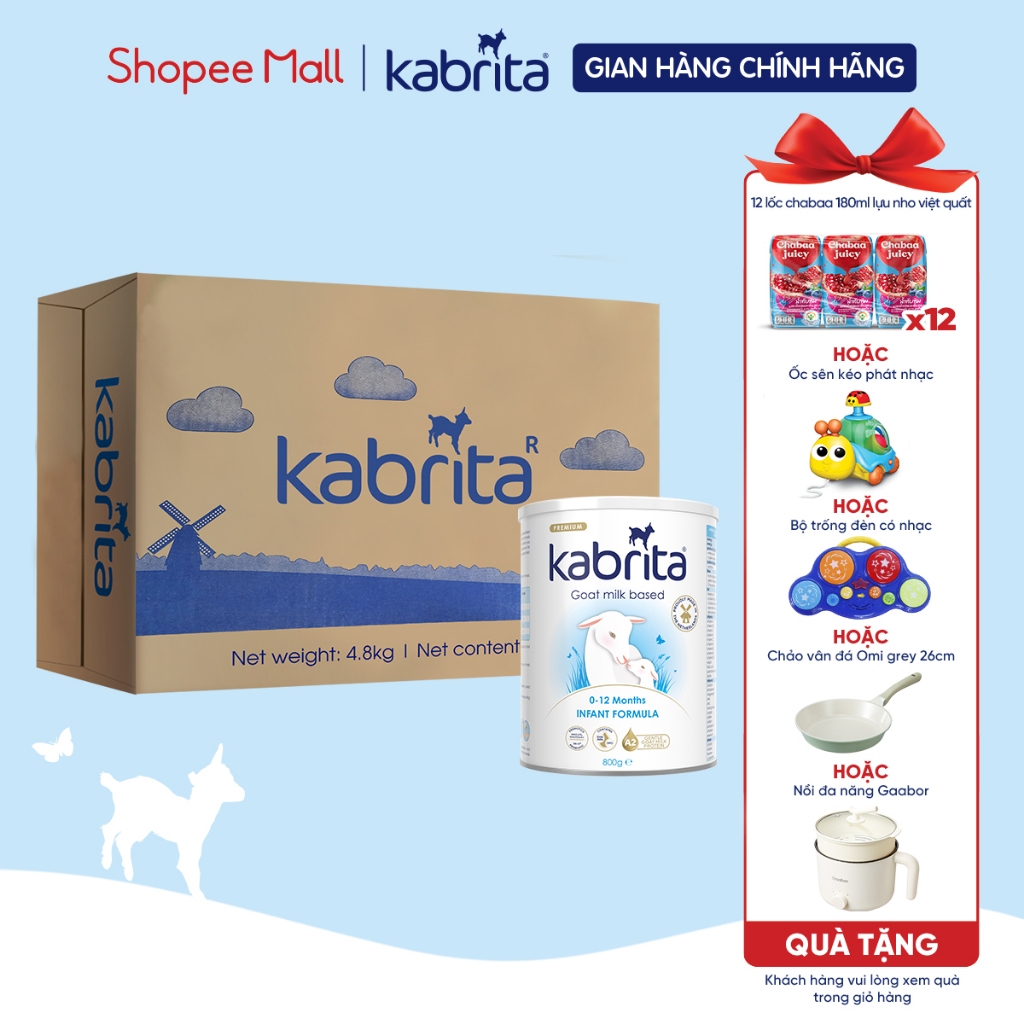 Thùng Sữa dê Kabrita số 1 - 06 lon 800g