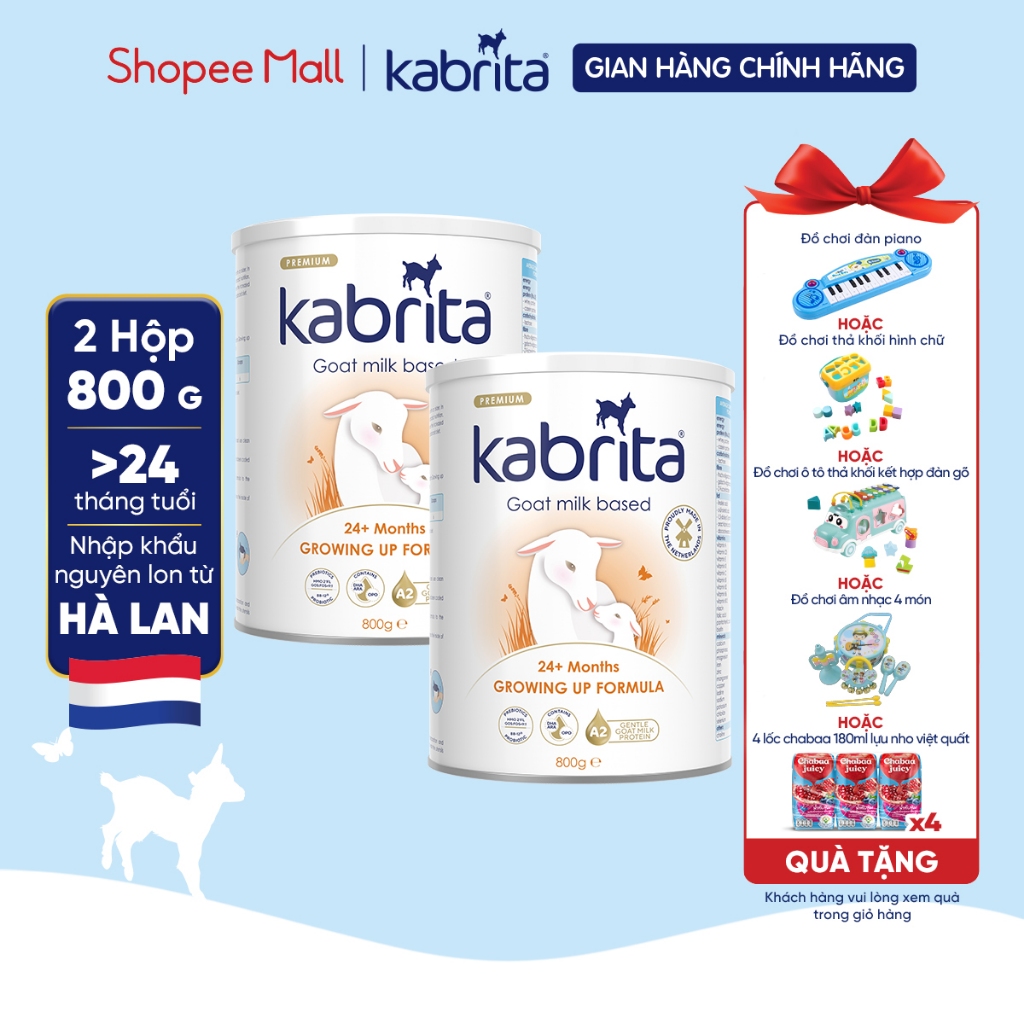 Combo 2 Sữa dê Kabrita số 3 cho trẻ trên 24 tháng - Lon 800g