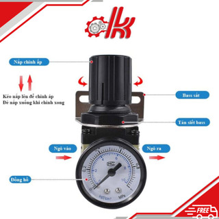 Van giảm áp khí nén - Van Điều Áp Khí Nén AR Series - Van Chỉnh Áp Hơi Kèm Đồng Hồ