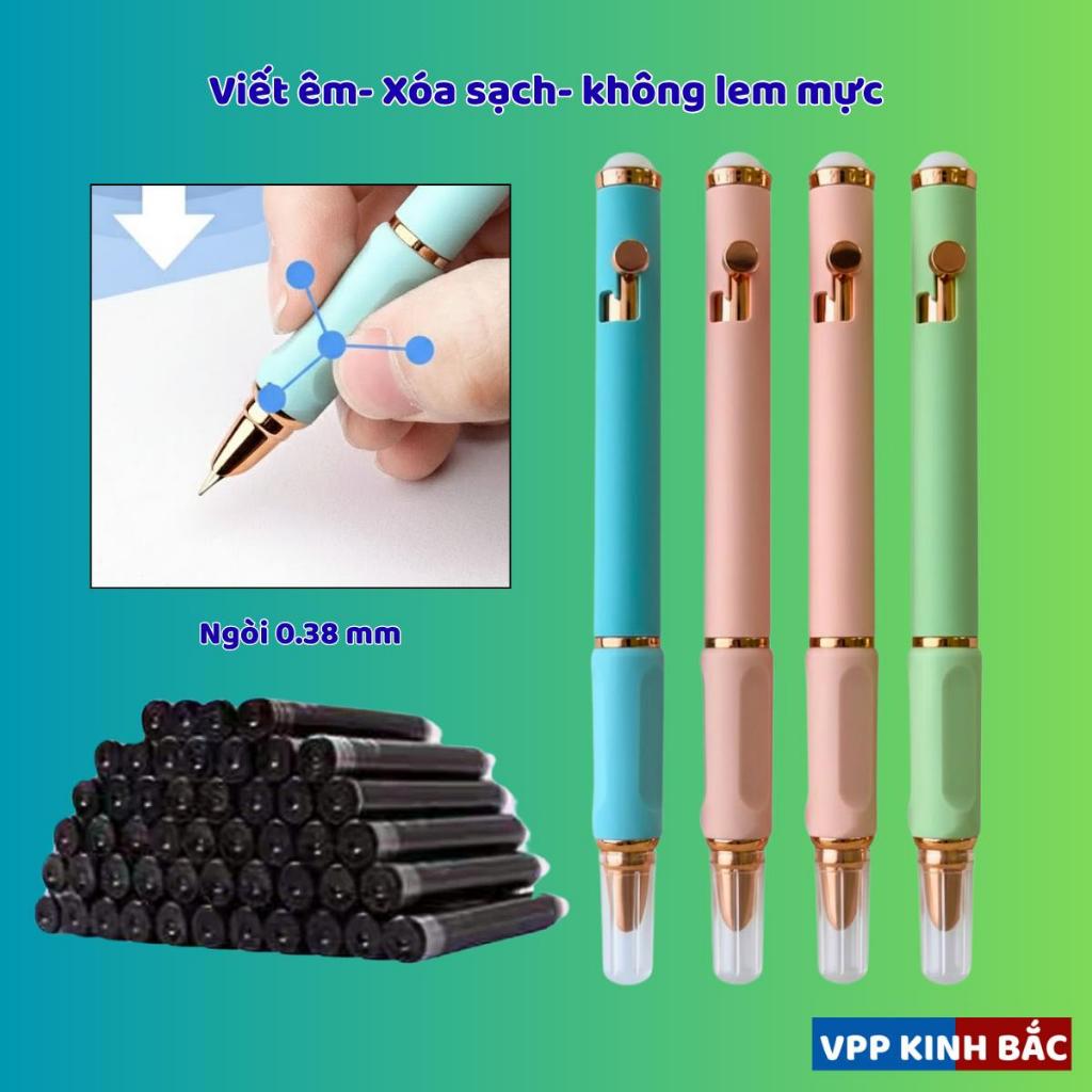 Bút Máy Bấm Xóa BC-03 dành cho học sinh tiểu học - êm trơn , xóa sạch không cào rách giấy