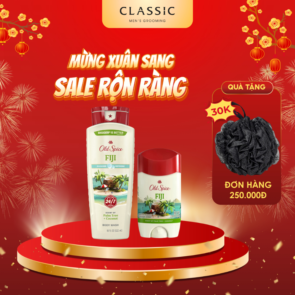 Lăn khử mùi - Sữa tắm nam Old Spice Fiji