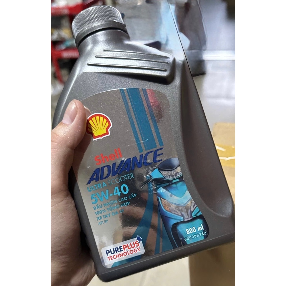 Nhớt SHELL xe tay ga 100% tổng hợp SHELL Advance Ultra Scooter 5w40 chính hãng