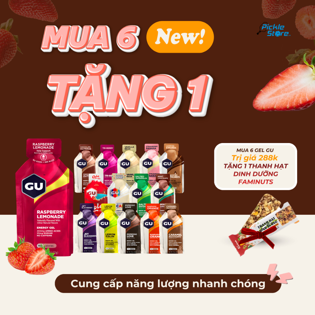 Gel Năng Lượng Chạy Bộ GU Energy Chính Hãng (Mỹ) - Bù Khoáng, BCAA, Chống Chuột Rút (Gói 32g)