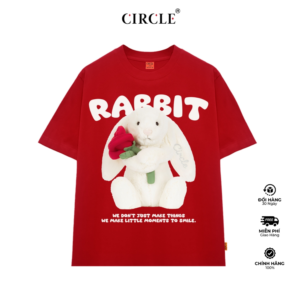 [CIRCLE PREMIUM] Áo Thun Bunny Rose Circle Unisex Cotton Cao Cấp - THE CIRCLE VN