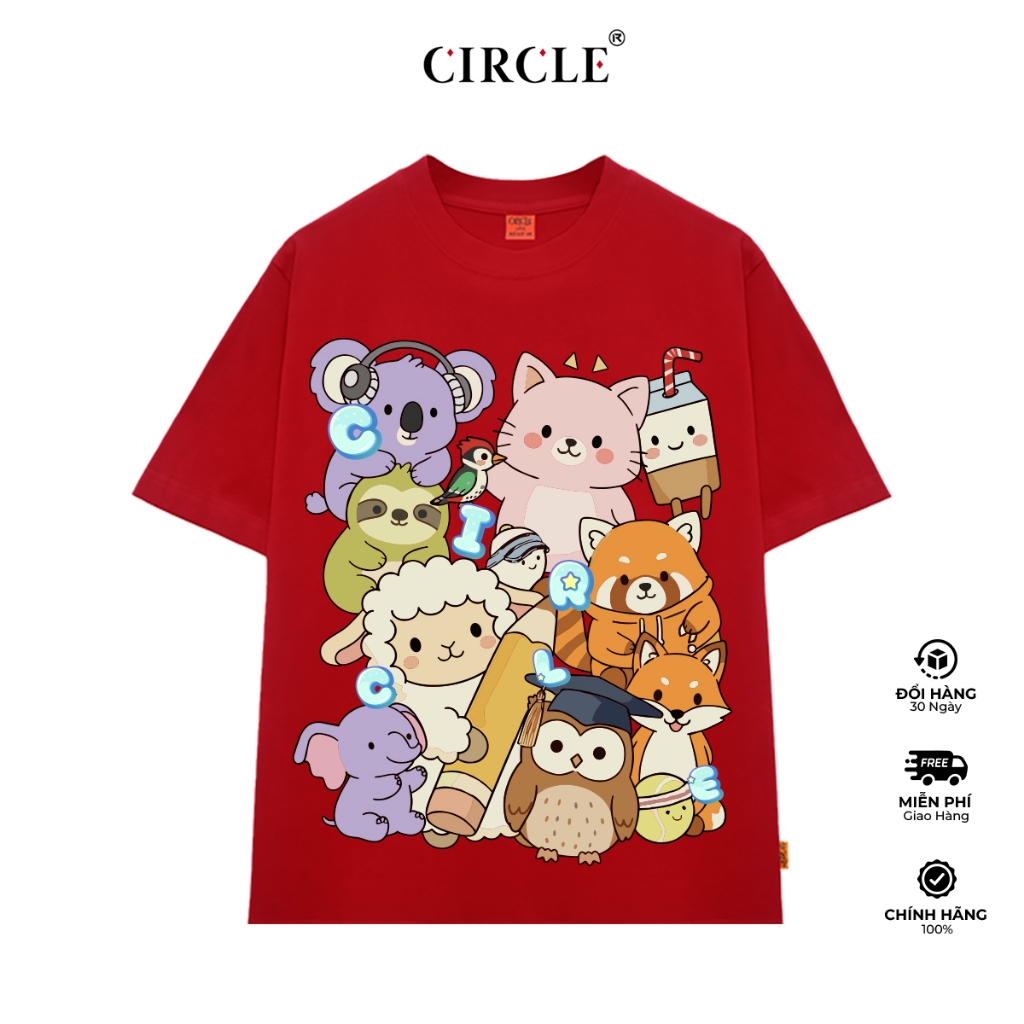 [CIRCLE PREMIUM] Áo Thun Animal Friends Circle Unisex Cotton Cao Cấp - THE CIRCLE VN