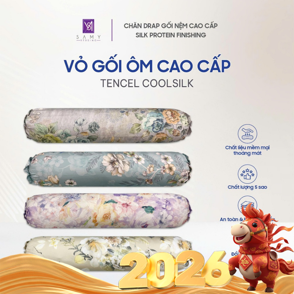 Vỏ Gối Ôm Lụa Tencel Coolsilk SAMY BEDDING Cao Cấp Mềm Mại Thoáng Mát
