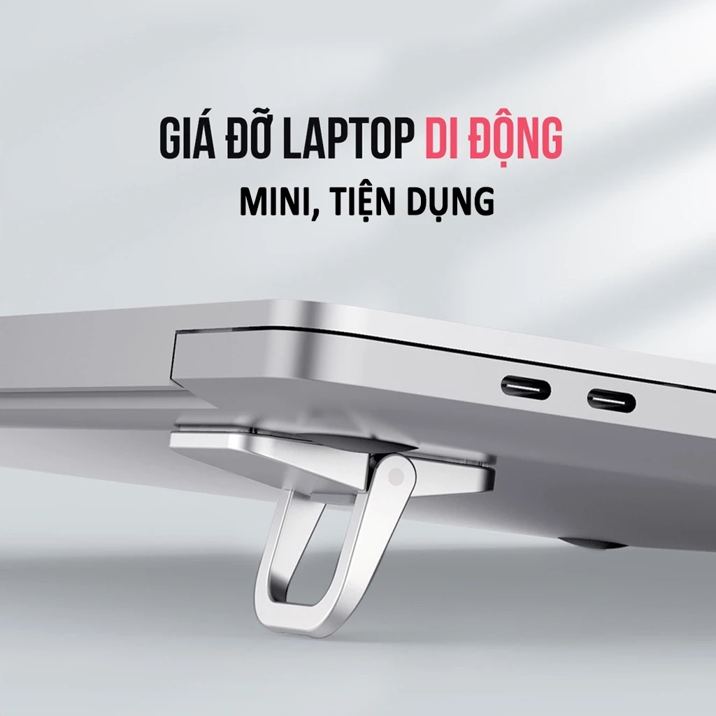 [100% Nhôm] Giá Đỡ Tản Nhiệt Laptop, Macbook Di Động - Đế Kê Laptop Bằng Nhôm Siêu Bền (Bộ 2 Cái)