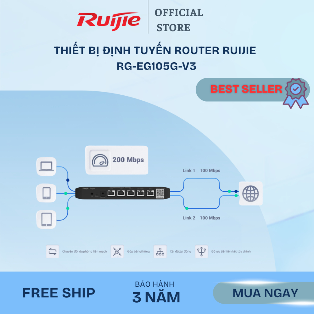 Thiết bị định tuyến router Ruijie RG-EG105G-V3