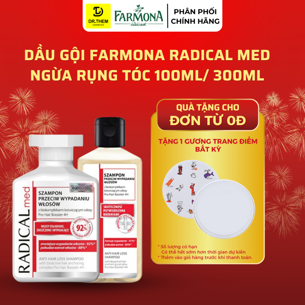 Dầu Gội Đầu Farmona Radical Làm Sạch và Giúp Ngăn Ngừa Rụng Tóc Med Anti-Hair Loss Shampoo 100ml / 3