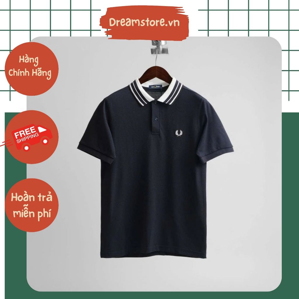 Áo Polo Fred Perry Navy Cổ Viền Hàng Chính Hãng | Dream Store