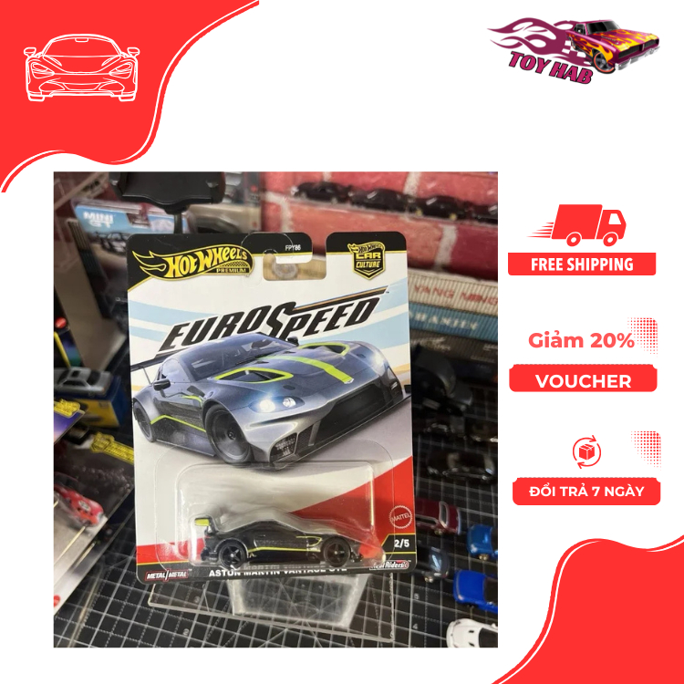 [ Quà tặng] Hotwheels Premium Euro Speed: Aston Martin Vantage GTE | TOY HAB