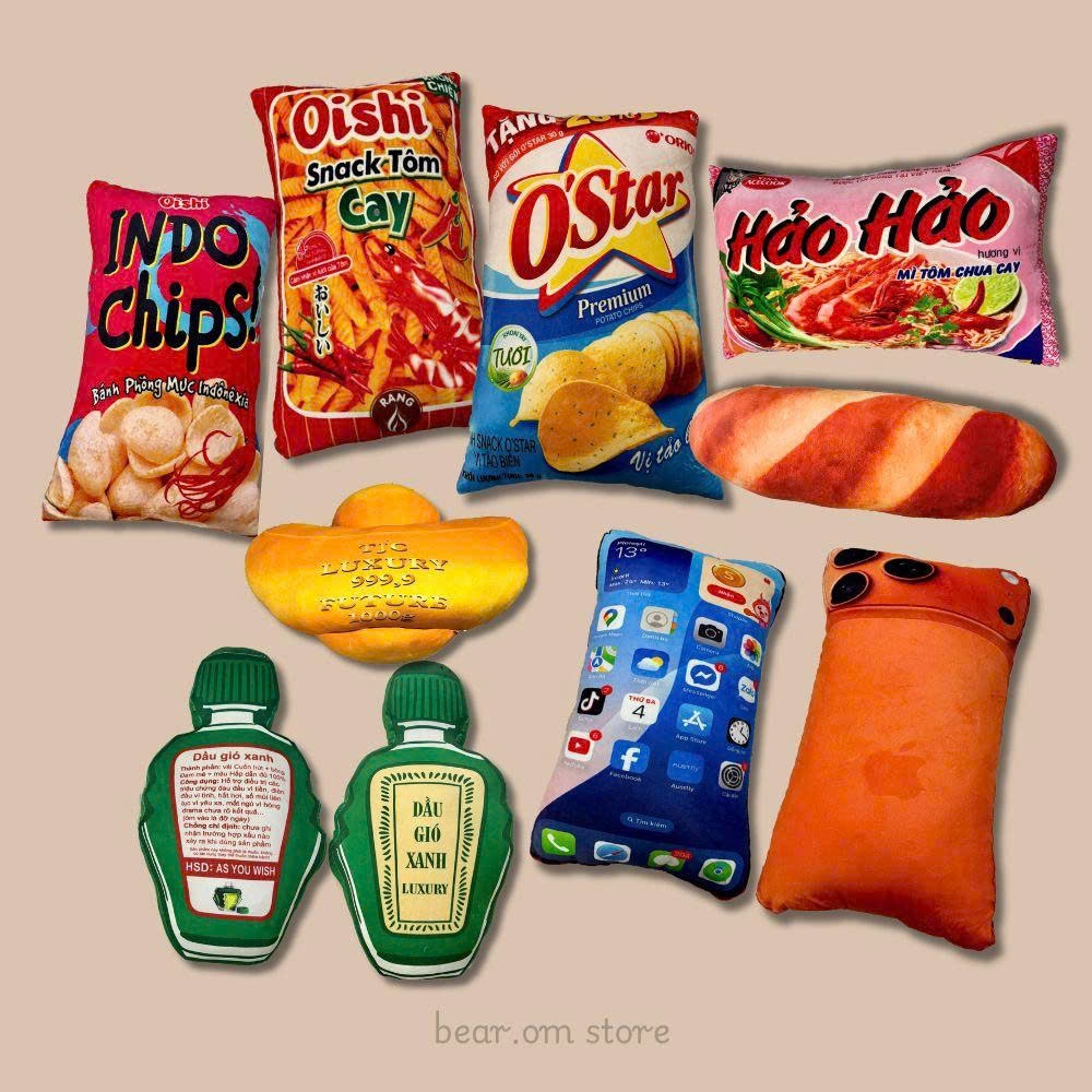 [Hàng loại 1] Gấu bông bim bim, mỳ tôm hảo hảo, gấu bông điện thoại mẫu mới nhất, dầu gió gấu bông