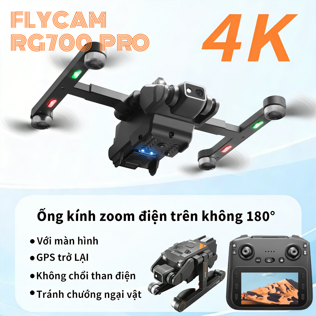 Done RG700 PRO - Flycam Chuyên Nghiệp GPS, Camera 4K Góc 120° EIS 3 Trục, Thời Gian Bay 25 Phút