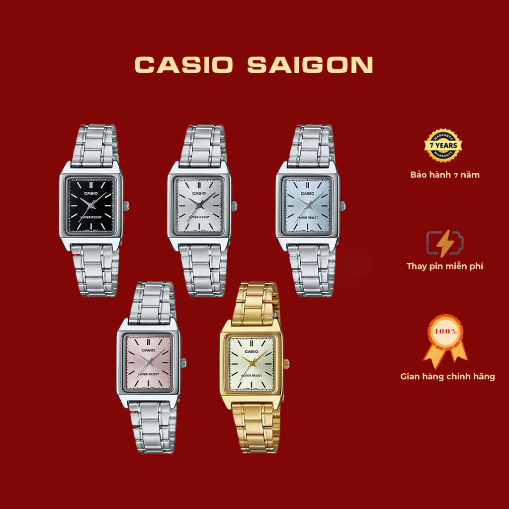 (Chính Hãng) Đồng Hồ Casio Nữ Vintage LTP-V007 Dây Kim Loại Size 31x22mm - Bảo Hành 7 Năm
