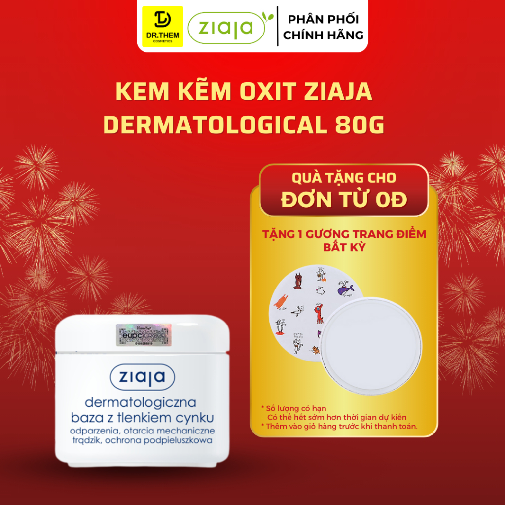 Kem Kẽm Oxit - Ziaja Dermatological Base with Zinc Oxide 80g- Dr Thêm