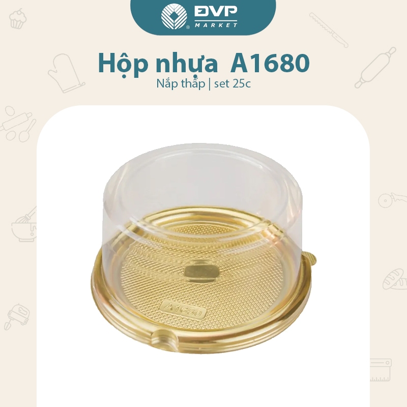 Hộp nhựa  A1680 nắp thấp (Lốc 25c)