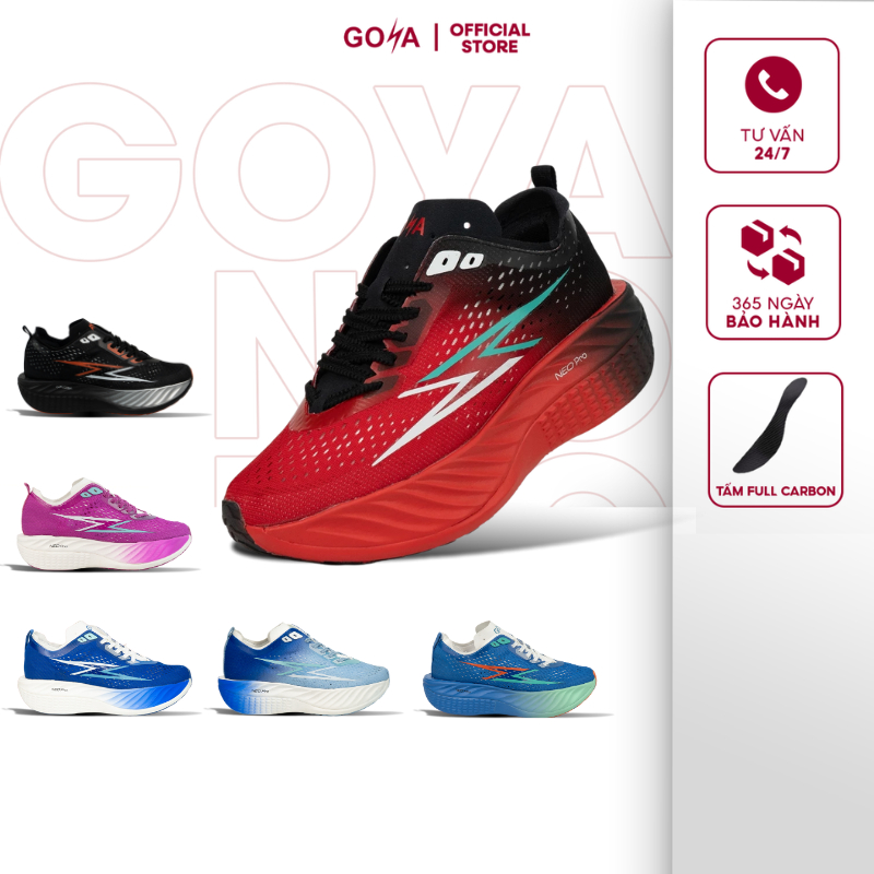 [Sale Tết] Giày thể thao chạy bộ đế Full Carbon nam nữ Goya Neo PRO năm 2026 full màu - Bức tốc mạnh