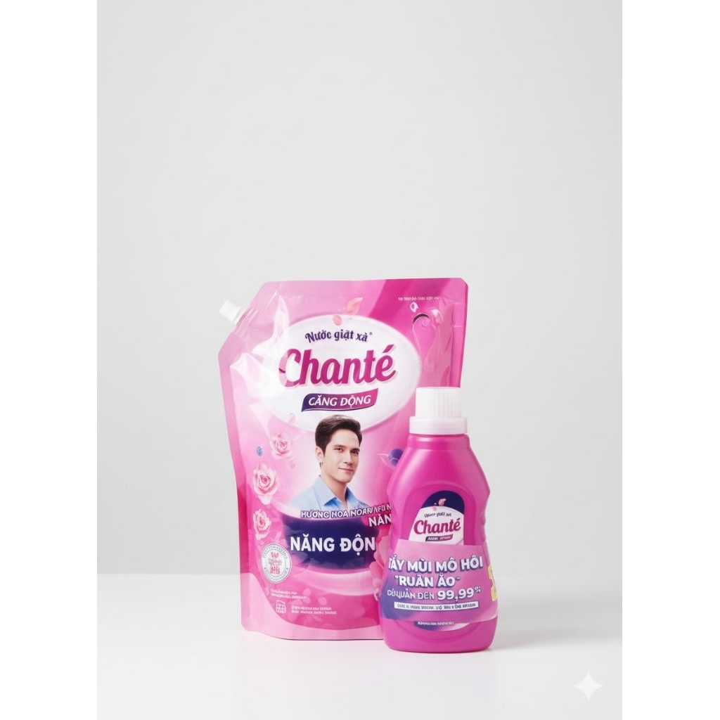 Nước Giặt Xả Chante 8 Trong 1 Hương Hoa Hồng Pháp Thanh lịch
