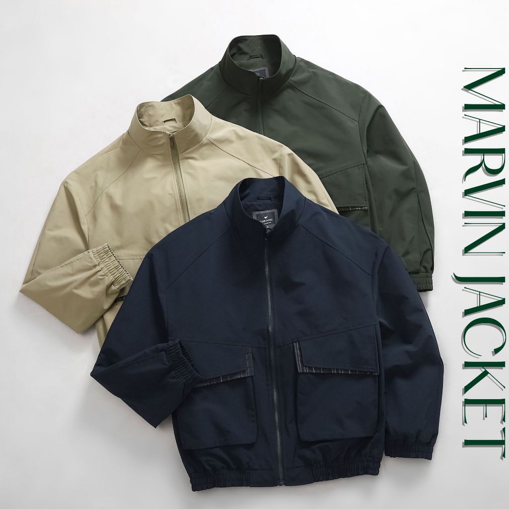 Áo khoác gió 2 lớp MARVIN JACKET TORANO can phối relaxedfit cổ cao thêu logo, Cản Gió, Giữ ấm GWCW80