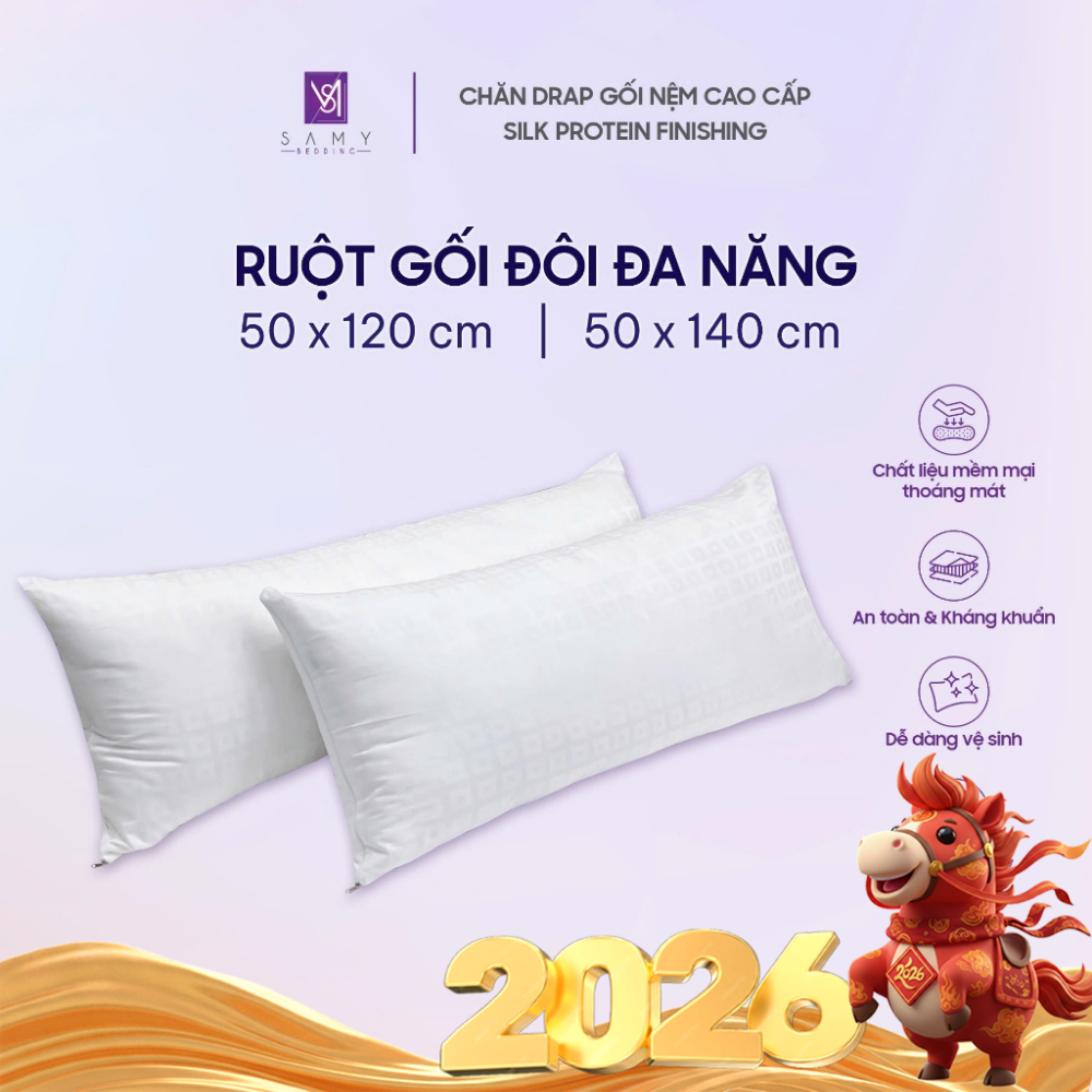 Ruột gối đôi đa năng cao cấp SAMY BEDDING siêu êm ái, nhiều công dụng