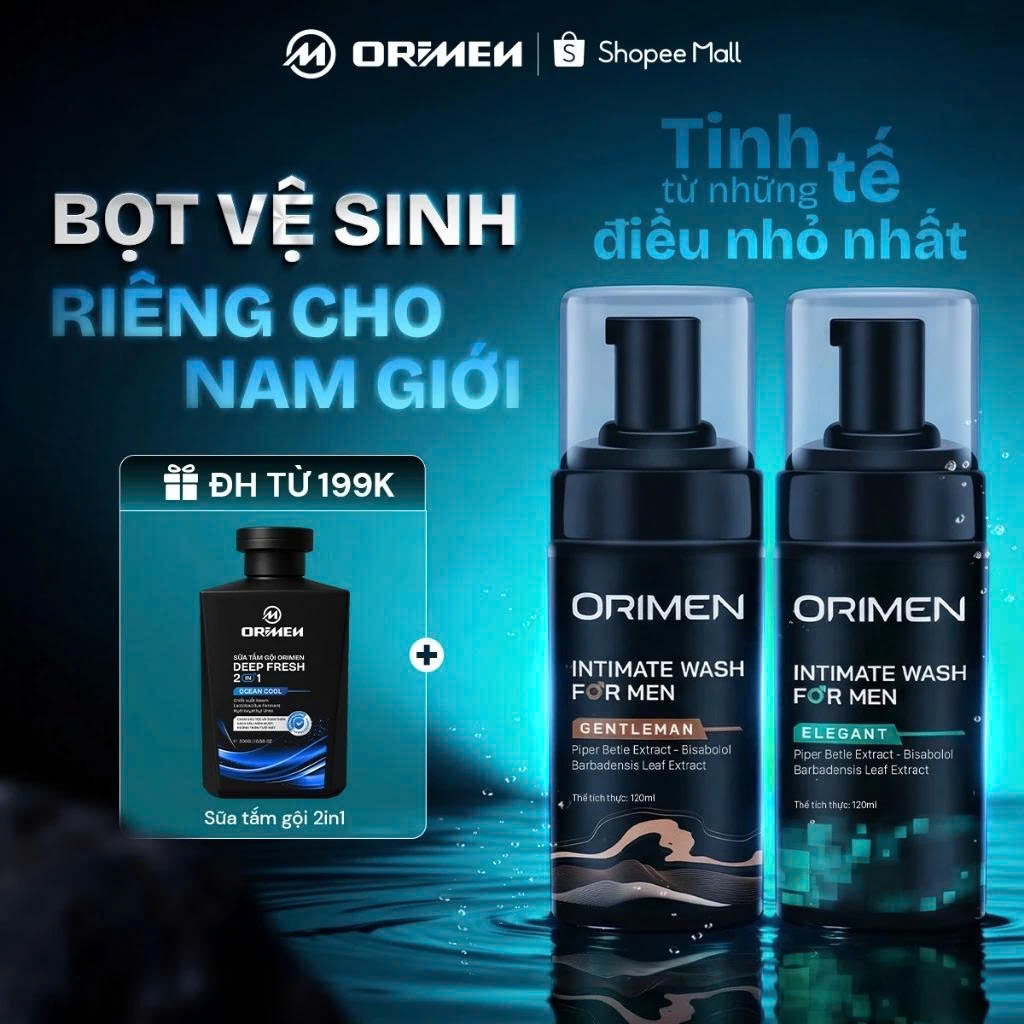 Dung dịch vệ sinh nam giới Orimen sạch khuẩn ngăn ngừa viêm ngứa dịu nhẹ khử mùi hương lịch lãm 120m