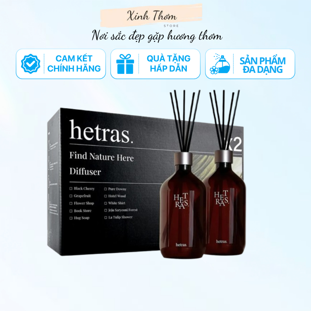 mẫu thử 10ml tinh dầu khuyếch tán Hetras - tinh dầu khuyếch tán treo oto, kẹp cửa gió oto, thơm phòn