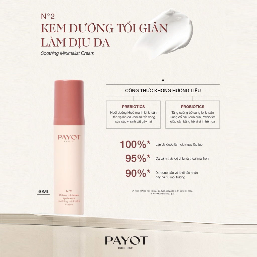 (ĐMN) Payot - N•2 Soothing Minimalist Cream Kem dưỡng tối giản làm dịu da