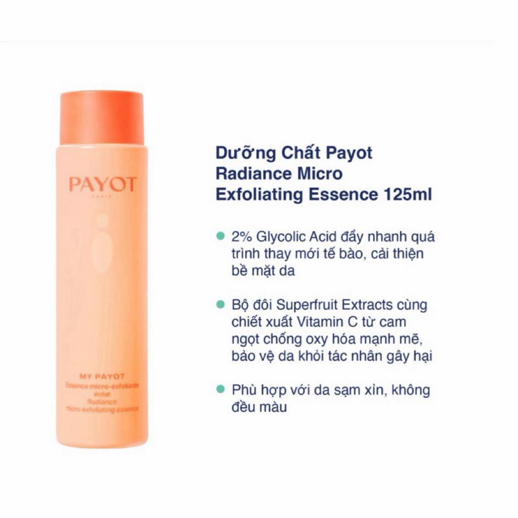 (ĐMN) Payot - My Payot Radiance Micro Exfoliating Essence dưỡng chất làm sáng da 125ml
