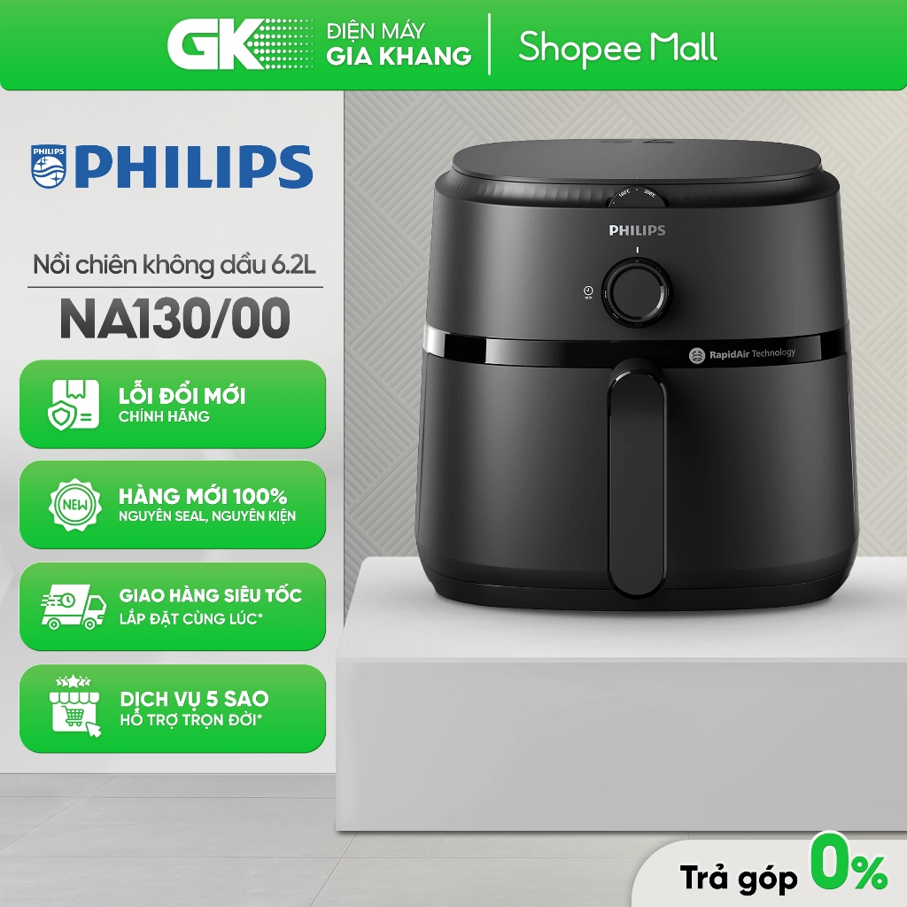 Nồi Chiên Không Dầu Philips 6.2 lít NA130/00 [Toàn Quốc]