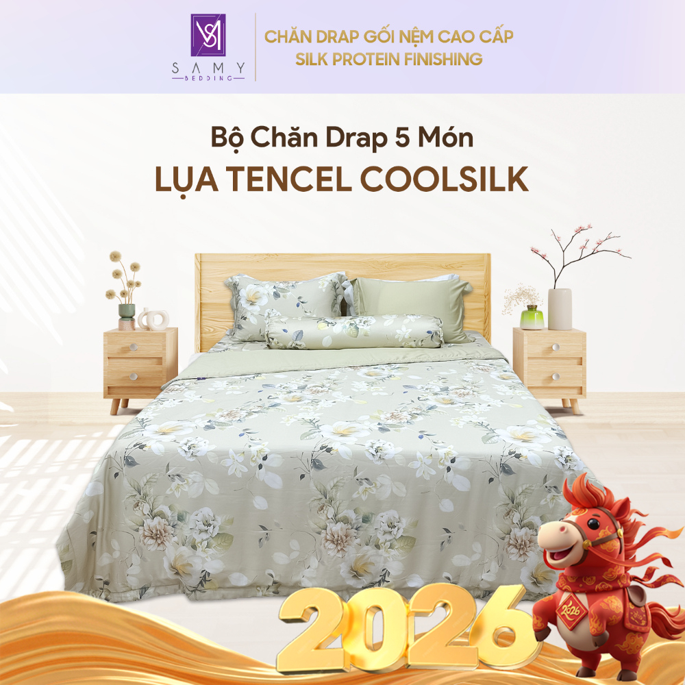 Bộ Chăn Ga Gối Lụa Tencel Coolsilk SAMY BEDDING Mềm Mại Nhiều Họa Tiết