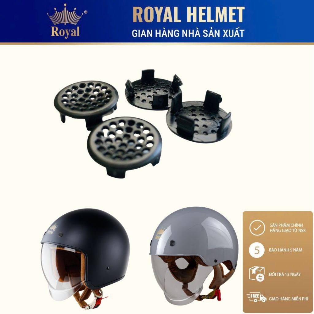 Bộ 4 Nút thông gió mũ bảo hiểm Royal M139 & Royal M239 kính âm