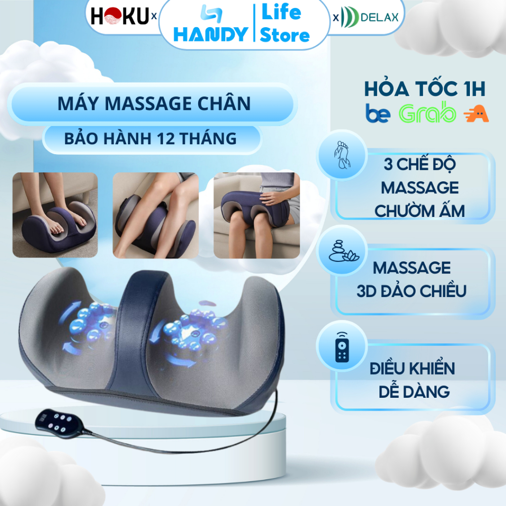 Máy Massage Chân Bấm Huyệt DELAX Nhiều Chế Độ Massage Chườm Nóng Hiệu Quả Massage Nhiều Vùng Chườm N