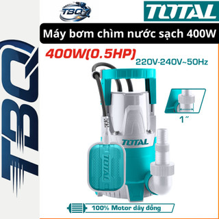 Máy Bơm Chìm Nước Sạch TOTAL 400W TWP64006 - Bơm Hồ Cá, Tưới Cây, Đẩy Cao 8m, Motor Dây Đồng Êm Ái