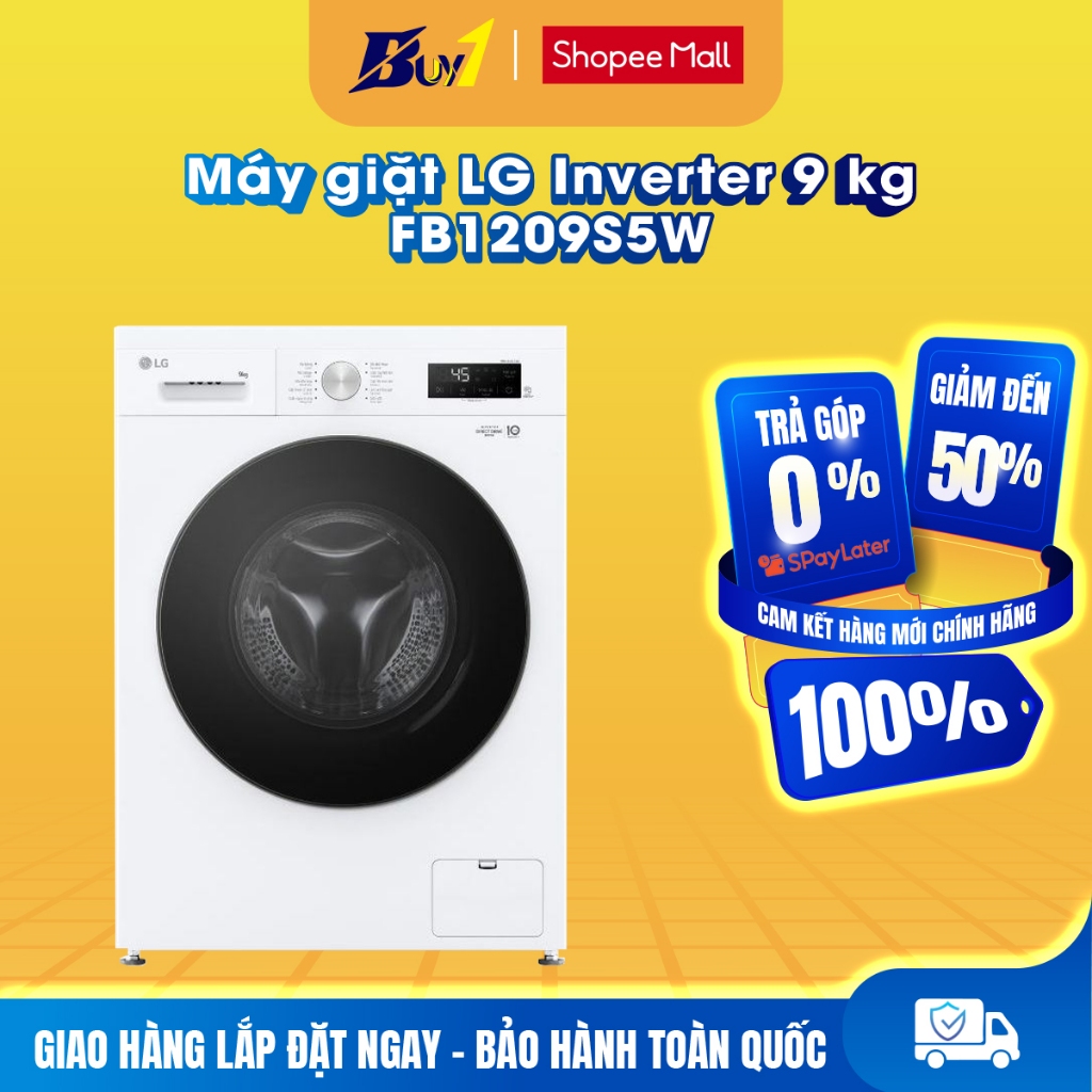 FB1209S5W - Máy giặt LG Inverter 9 kg FB1209S5W - Hàng chính hãng
