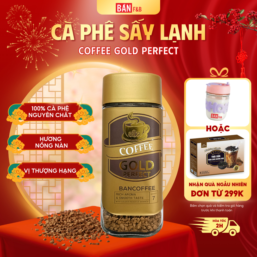 [MỚI] Cà Phê Sấy Lạnh Robusta, Cafe Sấy Lạnh Hoà Tan Không Đường Nguyên Chất Bản Cà Phê Bản F&B 100g