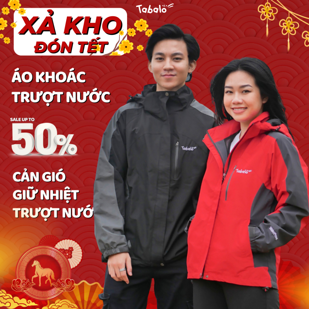 Áo Khoác Gió Tabalo Basic Hàng Chính Hãng Chống Thấm, Cản Gió, Mũ Tháo Rời