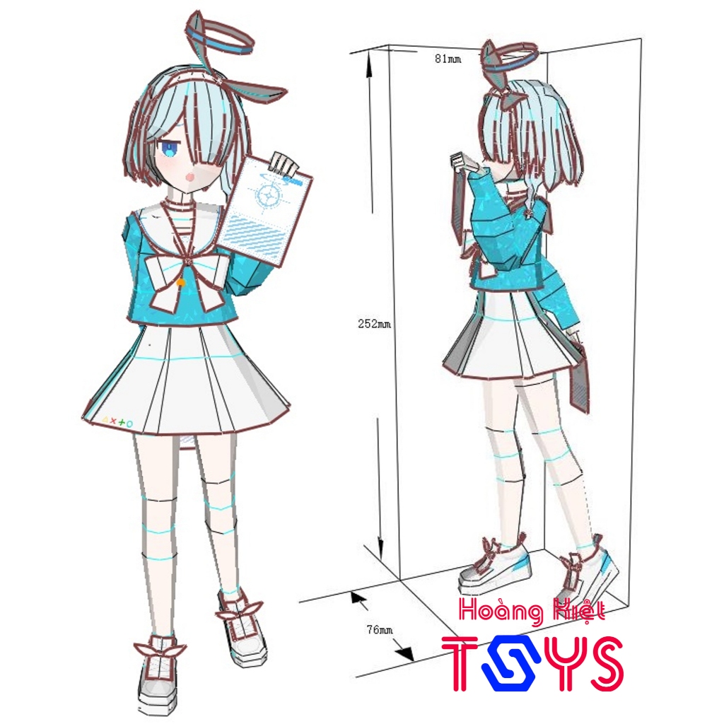 Mô hình giấy anime girl  Arona game [Blue Archive] (job application)