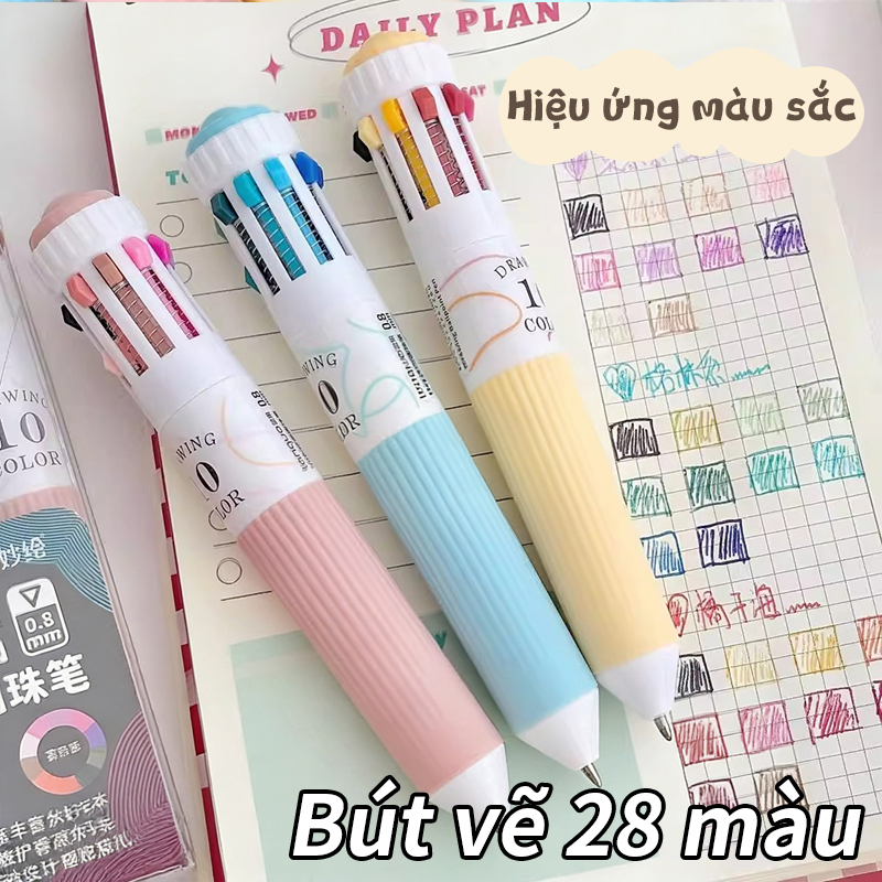 MUYUAN Bút Bi Vẽ 10 Màu 0.8mm Dễ Thương, Trung Tính