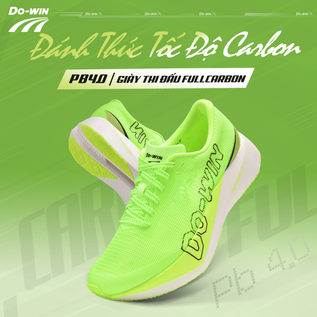 Giày Dowin PB4 Giày thể thao chạy bộ nam nữ Công nghệ Full Carbon Êm, đàn hồi và trả lực tốt Do-win