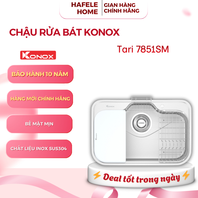 Chậu Rửa Bát Tari 7851SM - Bề Mặt Mịn - Mạ Crom Sáng Bóng - Hạn Chế Bám Bẩn - EEH